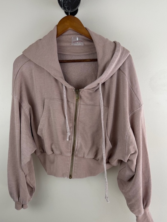Free People Tops - Free People Cropped Zip Hoodie - Dusty Rose